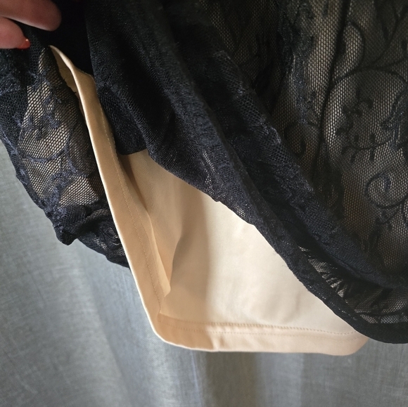 Black Lace Slip Dress Corset Front Size L - Picture 4 of 6